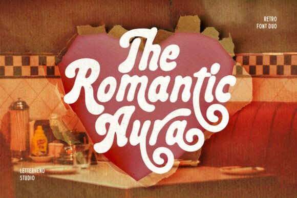 Romantic Aura Duo: A Groovy Font for Modern Creators